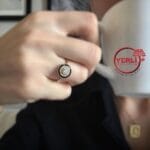 Siyah Yuvarlak İçi Tektaş