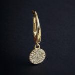 Taşlı Yuvarlak Küpe - Görsel 2